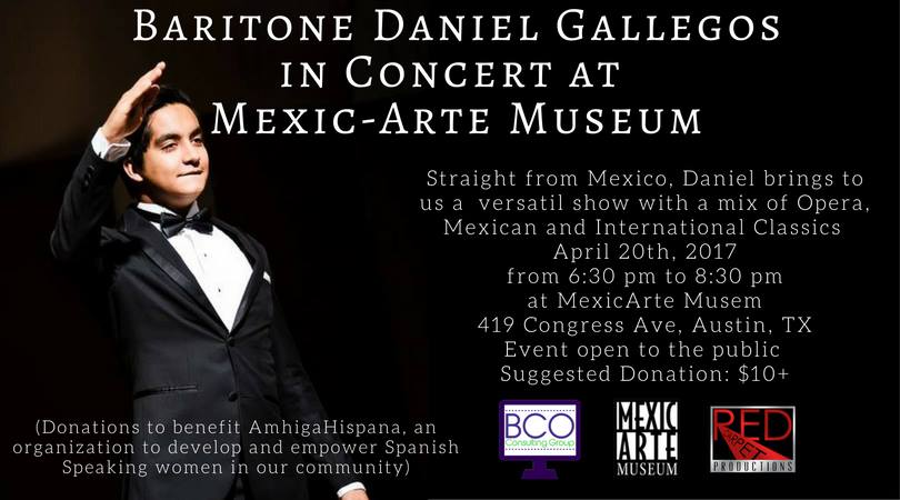 Baritone Daniel Gallegos en Concierto en Mexic-Arte Museum